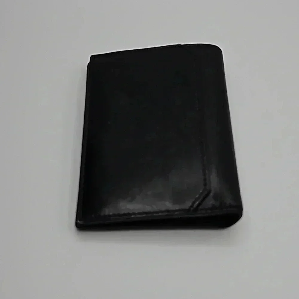 Saint Laurent Paris Credit Card Wallet Black Embossed Leather